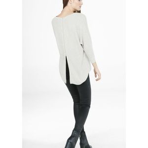 Express Cream Lightweight Zipper-back Sweater